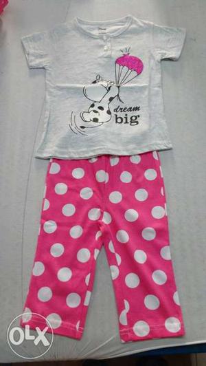Kids set garments,top and bottom,size 2 to 14