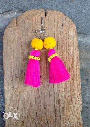 Latest pom pom ear rings only at starting rate 40