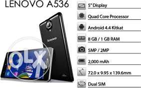 Lenovo A536 With Full Updated Version 1gb Rom, 8