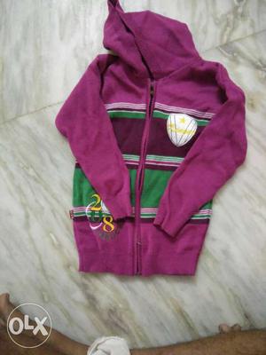 Multicolored Zip Hoodie Jacket