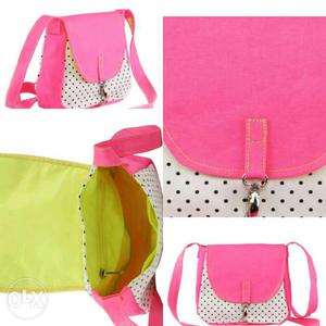 Pink and white totte bag