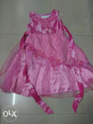 Pink party wear frock for 5 to 6 years