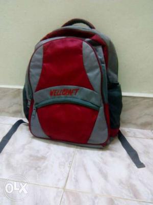 Red And Grey Wellcomft Backpack
