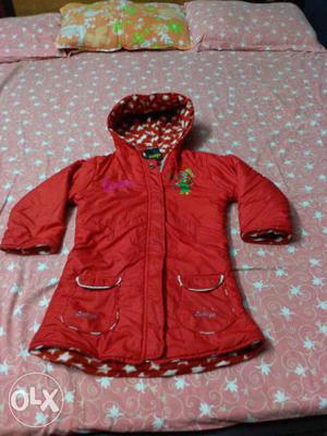 Red And White Zip-up Jacket