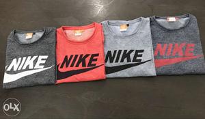 Red,grey,and Black Nike Crewneck Shirts Set Of 4