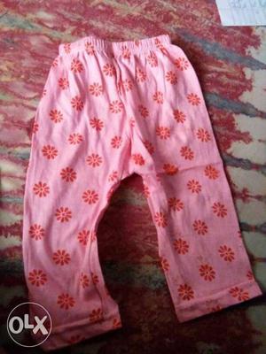 Toddler's Pink And Red Floral unused pants