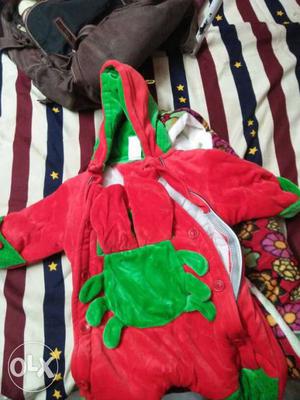 Toddler's Red Hooded Footie Pajama