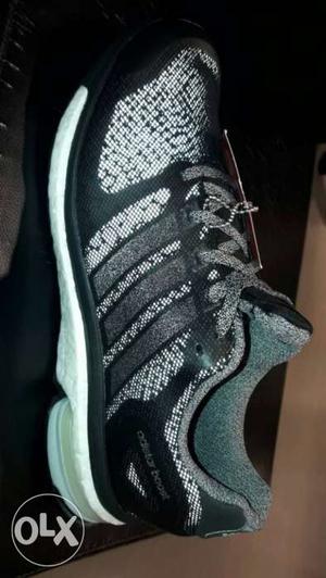 Unpaired Black And Gray Adidas Shoe