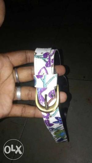 White And Purple synthetic womens belt