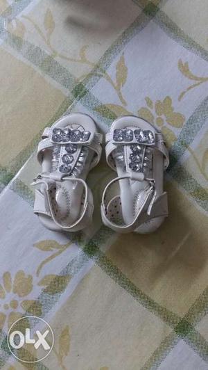 White party sandals for 1-1.3 years baby girl