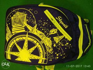 Yellow And Purple Skywalk Print Backpack