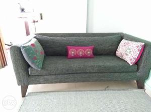 2 seater sofa (Goodearth) / wooden structure