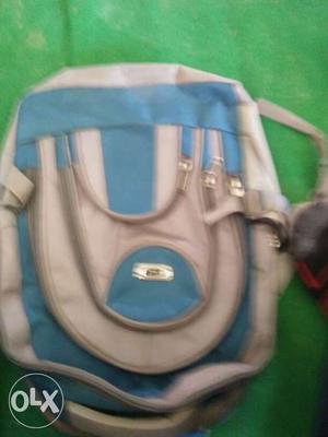 Baby's White And Blue Backpack