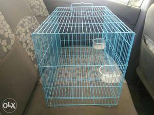 Blue Steel Frame Pet Cage