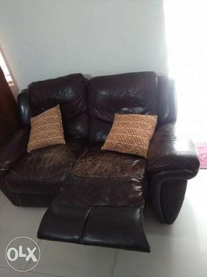 Brown lazy boy Leatherette Recliner sofa