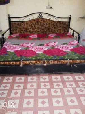 Green Red Pink And White Floral Bed Sheet
