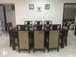High End Dining Table with 8 chairs. Solid Wood