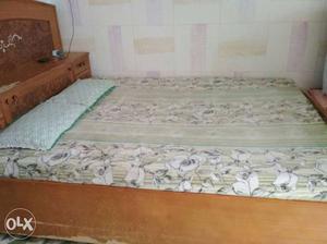 King size wooden bed with storage and 5