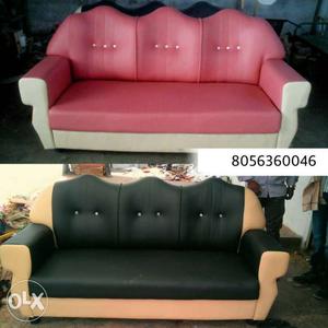 Pink And Black Suede Couch Collage