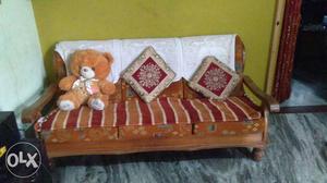Pure Saag Wooden Sofa Set 2 by 1 in cheap rate in