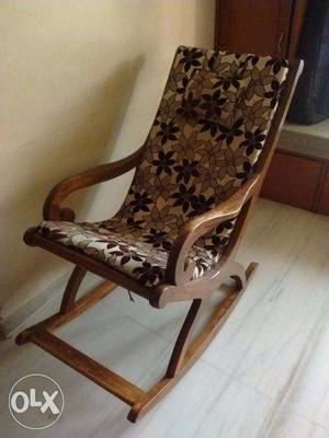 Rocking Chair with Cushion- Teak Wood