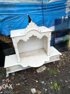 White Wooden Pooja Altar