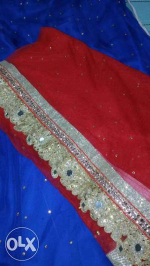Beautiful Lancha Royal blue and red colour