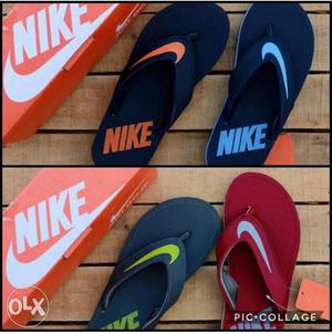 Black-and-green Nike Chappals