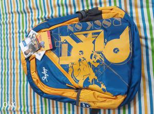 Blue And Yellow Printed Backpack