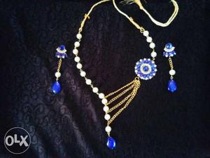 Blue And white handmade Jewelry Set