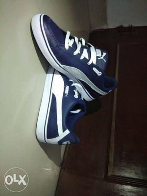Blue-and-white Puma Low-top Sneakers. 2 months old with