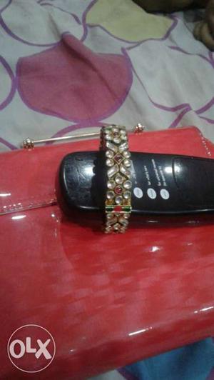 Bracelet style kundan bangle single piece