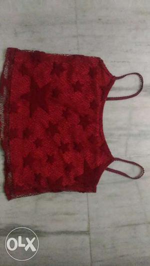 Brand new thin strap maroon top,size-M
