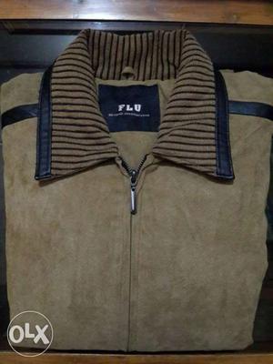Brown And Black Flu Zip-up Jacket
