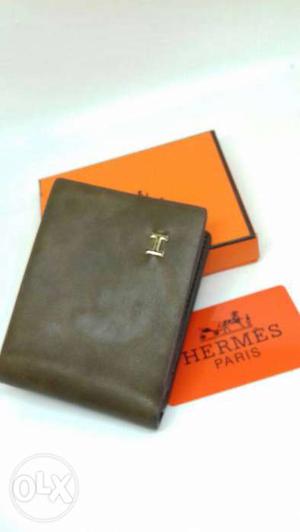 Brown Leather Herms Paris Bifold Wallet brand new and many