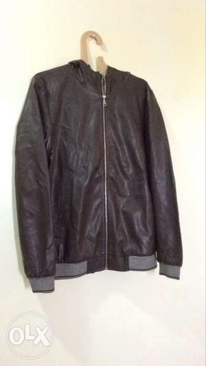 Dark brown pure leather jacket size large best