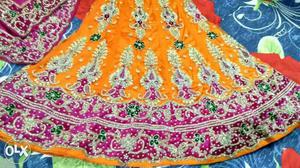 Designer lehnga very heavy work,