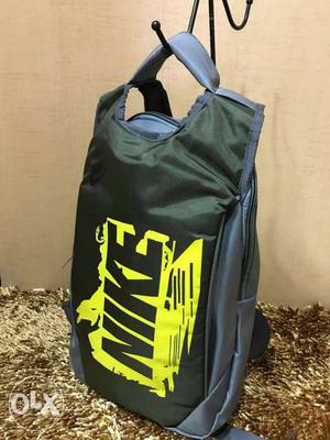 Green And Gray Nike Backpack