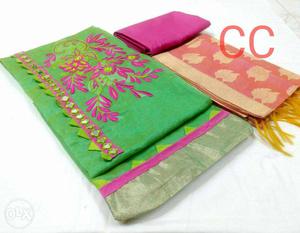 Green And Pink Fringe Textiles