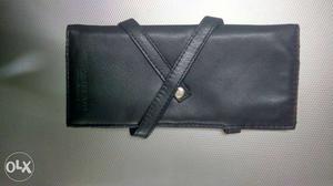 Long Black Leather Wallet