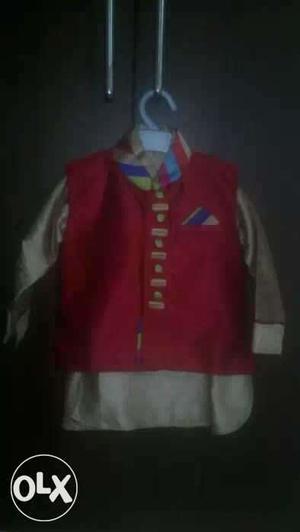 Men's Red And Silver Formal Coat