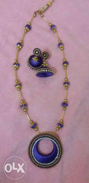 New hand made silk thread jewellery with earrings.