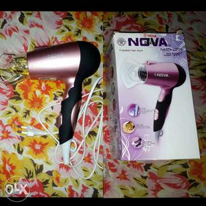 Nova foldable hair dryer totally new with gurranty & billbox
