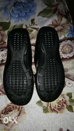 Pair Of Black Leather Shoe Soles