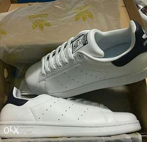 Pair Of White Adidas Stansmith With Box