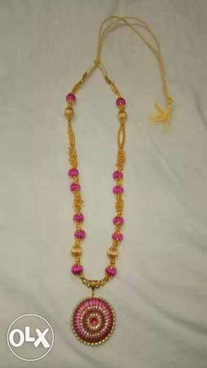 Pink And Gold Necklace