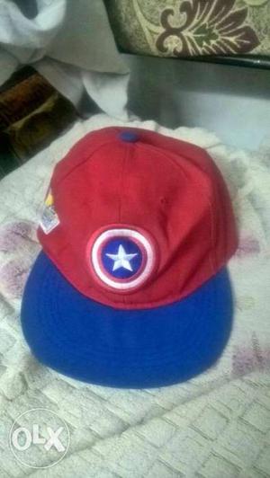 Red And Blue Captain America Cap