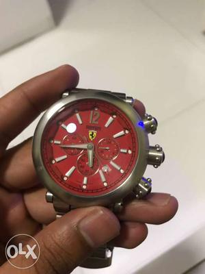 Red And Gold Ferrari Chronograph Watch