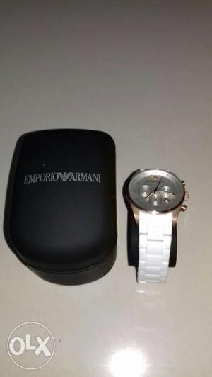 Round Gray Emporio Armani Chronograph Watch