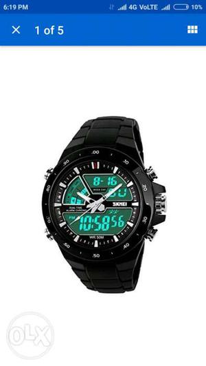 Skmei watch dual time, date, days, alarm, light brand new
